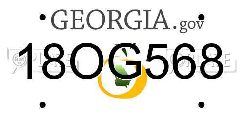 18OG568 Georgia License Plate