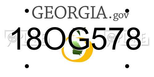 18OG578 Georgia License Plate