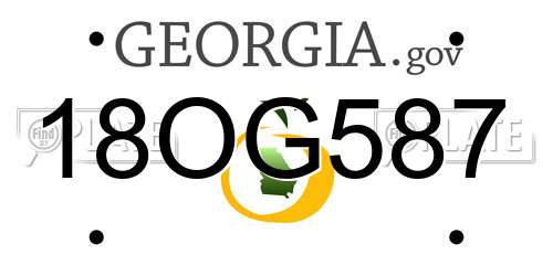 18OG587 Georgia License Plate