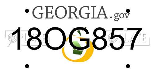 18OG857 Georgia License Plate