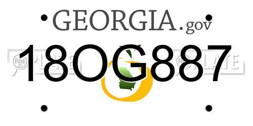 18OG887 Georgia License Plate