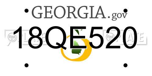 18QE520 Georgia License Plate