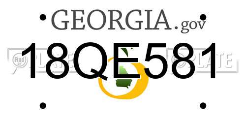 18QE581 Georgia License Plate