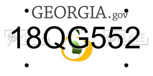 18QG552 Georgia License Plate