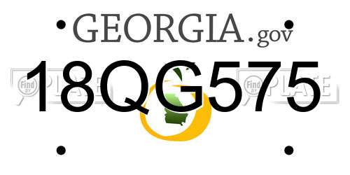 18QG575 Georgia License Plate