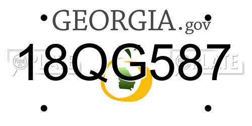 18QG587 Georgia License Plate