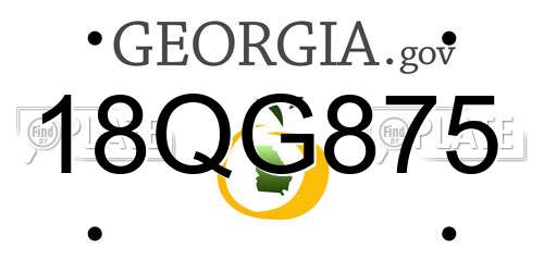 18QG875 Georgia License Plate