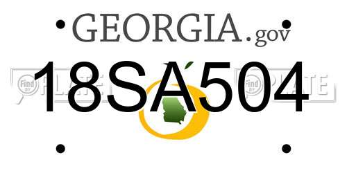18SA504 Georgia License Plate