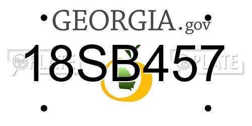 18SB457 Georgia License Plate