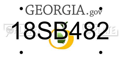 18SB482 Georgia License Plate