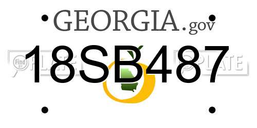 18SB487 Georgia License Plate