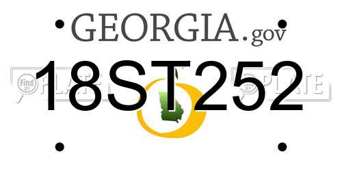 18ST252 Georgia License Plate