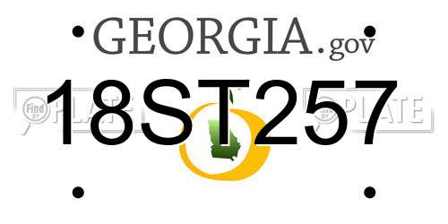 18ST257 Georgia License Plate