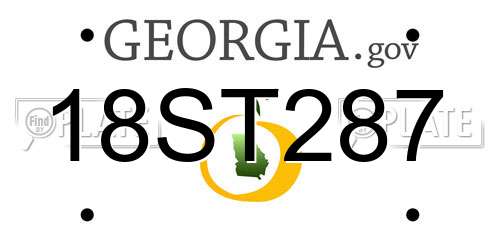 18ST287 Georgia License Plate