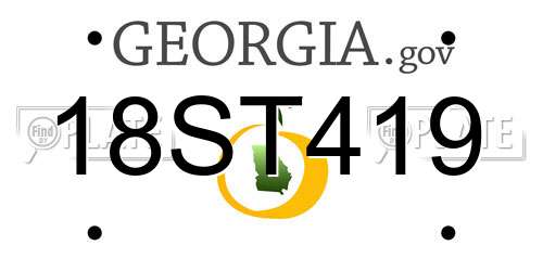 18ST419 Georgia License Plate