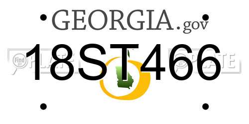 18ST466 Georgia License Plate