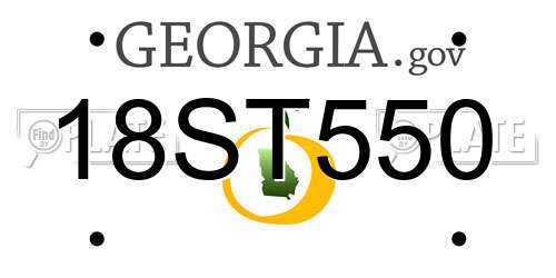 18ST550 Georgia License Plate