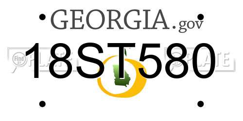 18ST580 Georgia License Plate