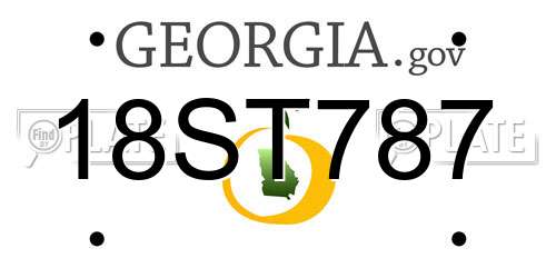 18ST787 Georgia License Plate