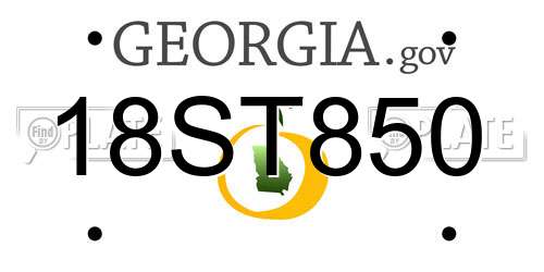 18ST850 Georgia License Plate