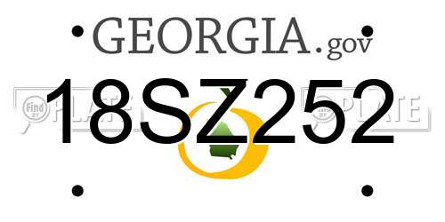 18SZ252 Georgia License Plate