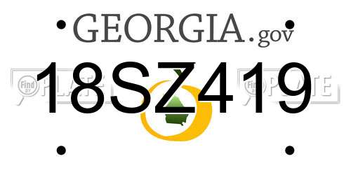 18SZ419 Georgia License Plate