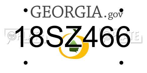 18SZ466 Georgia License Plate