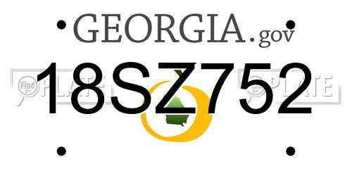 18SZ752 Georgia License Plate