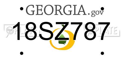 18SZ787 Georgia License Plate