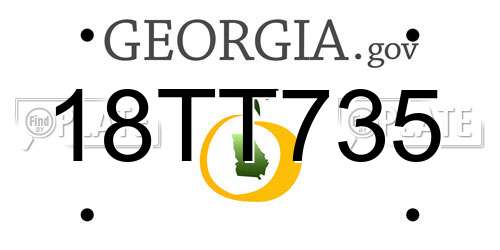 18TT735 Georgia License Plate