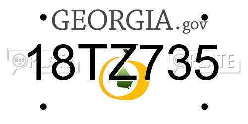 18TZ735 Georgia License Plate