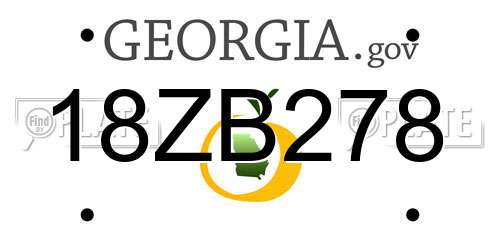 18ZB278 Georgia License Plate
