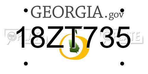 18ZT735 Georgia License Plate