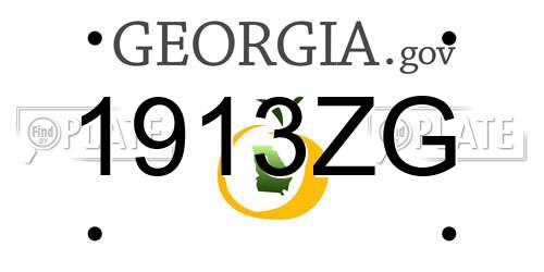 1913ZG Georgia License Plate