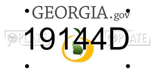 19144D Georgia License Plate