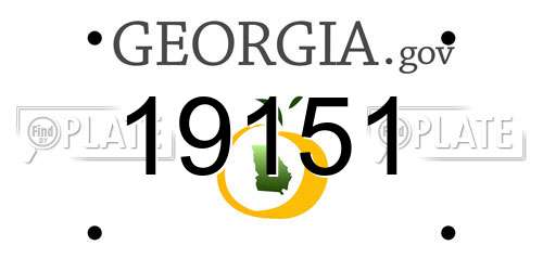 19151 Georgia License Plate