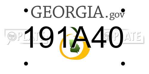 191A40 Georgia License Plate