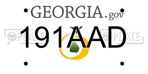 191AAD Georgia License Plate