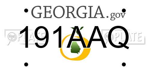 191AAQ Georgia License Plate