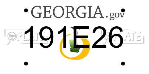 191E26 Georgia License Plate