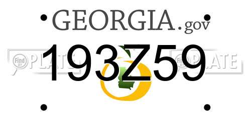 193Z59 Georgia License Plate