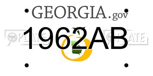 1962AB Georgia License Plate