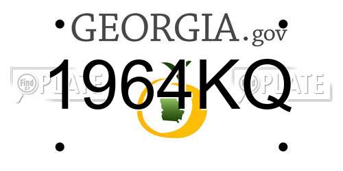1964KQ Georgia License Plate
