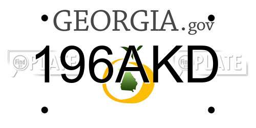 196AKD Georgia License Plate
