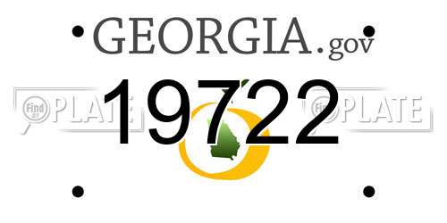 19722 Georgia License Plate
