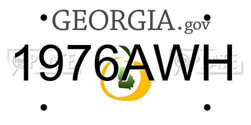 1976AWH Georgia License Plate
