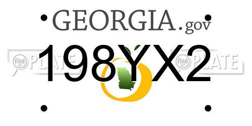 198YX2 Georgia License Plate