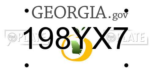 198YX7 Georgia License Plate