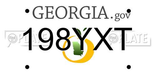198YXT Georgia License Plate