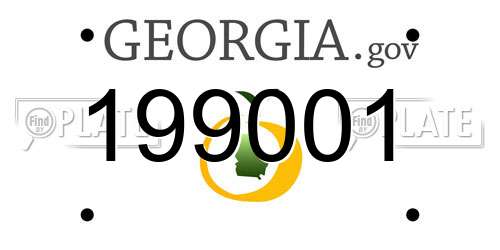 199001 Georgia License Plate